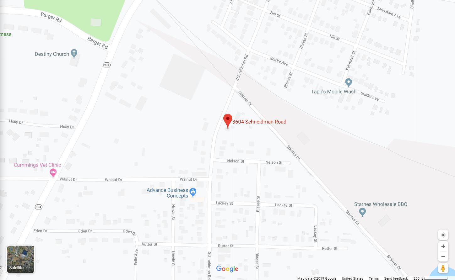 Schneidman Road crash site map
